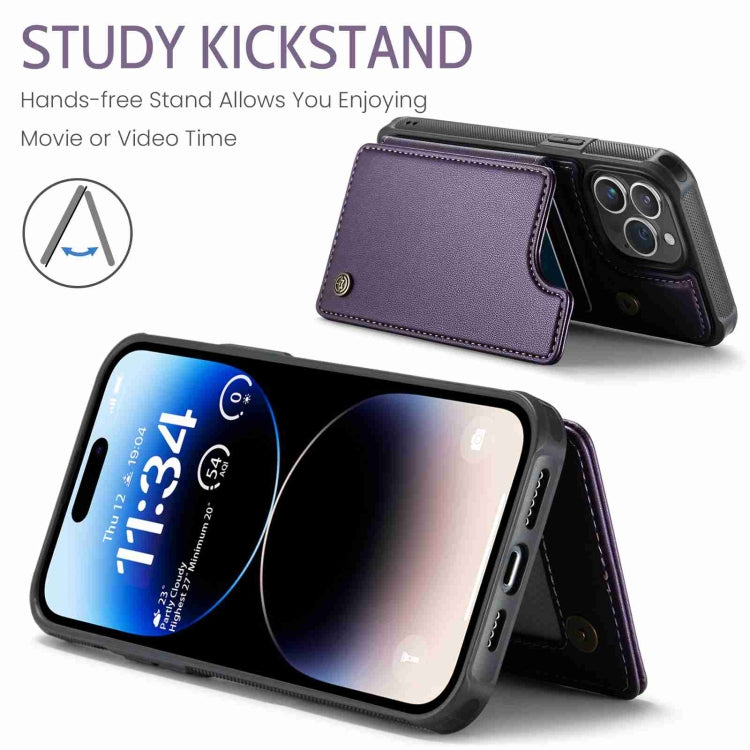 For iPhone 14 Pro Max CaseMe C22 Card Slots Holder RFID Anti-theft Phone Case(Purple) - iPhone 14 Pro Max Cases by CaseMe | Online Shopping South Africa | PMC Jewellery | Buy Now Pay Later Mobicred