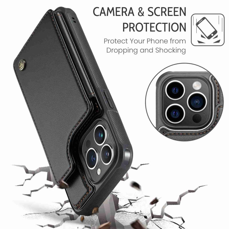 For iPhone 14 Pro Max CaseMe C22 Card Slots Holder RFID Anti-theft Phone Case(Black) - iPhone 14 Pro Max Cases by CaseMe | Online Shopping South Africa | PMC Jewellery | Buy Now Pay Later Mobicred