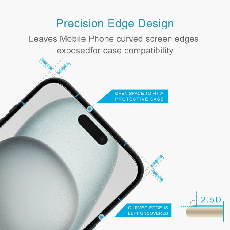 For iPhone 15 / 15 Pro 50pcs 0.26mm 9H 2.5D Tempered Glass Film - iPhone 15 Tempered Glass by PMC TechLife | Online Shopping South Africa | PMC TechLife | Buy Now Pay Later Mobicred