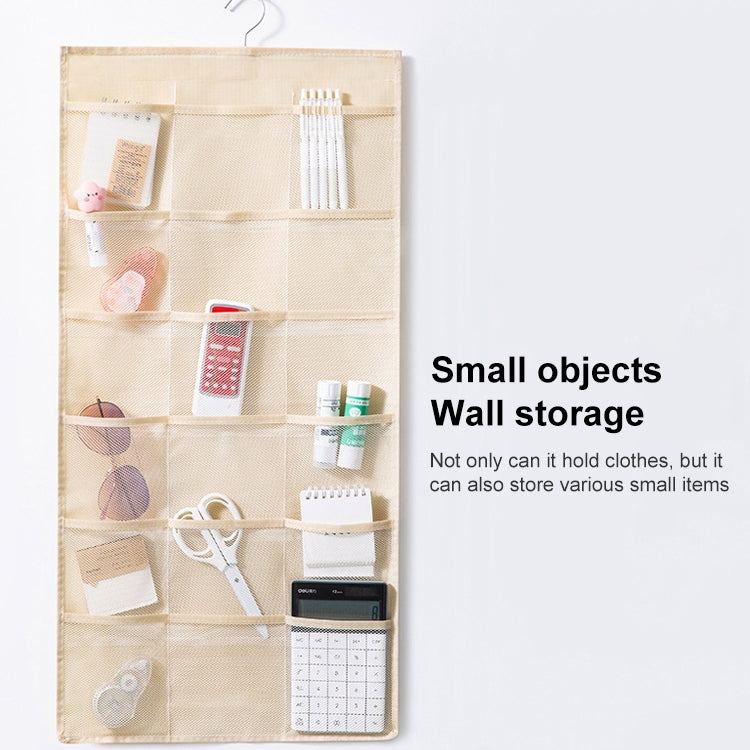 6+6 Grids Underwear Storage Bag Non-woven Double-sided Hanging Storage Bag(Beige) - Storage Bags by PMC TechLife | Online Shopping South Africa | PMC TechLife | Buy Now Pay Later Mobicred