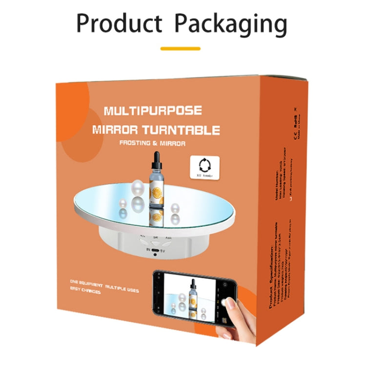 22cm Mirror Electric Rotating Display Stand Live Video Shooting Props Turntable Regular Version(Black) -  by PMC TechLife | Online Shopping South Africa | PMC TechLife | Buy Now Pay Later Mobicred