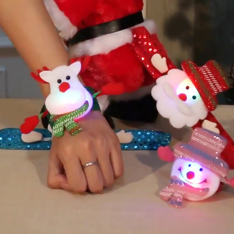 Santa Style Flash Light Merry Christmas Slap Pat Circle Wristband(Sequins Light Snowman) - Christmas Wearable Decoration by PMC TechLife | Online Shopping South Africa | PMC TechLife | Buy Now Pay Later Mobicred