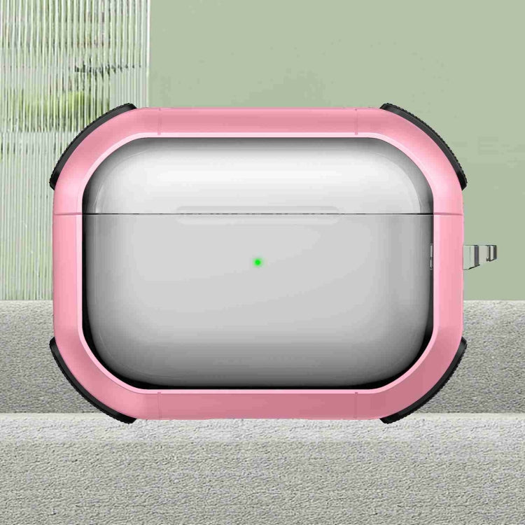 For AirPods Pro 2 Thunder Transparent Armor Wireless Earphones Protective Case(Pink) - For AirPods Pro 2 by PMC Jewellery | Online Shopping South Africa | PMC Jewellery | Buy Now Pay Later Mobicred