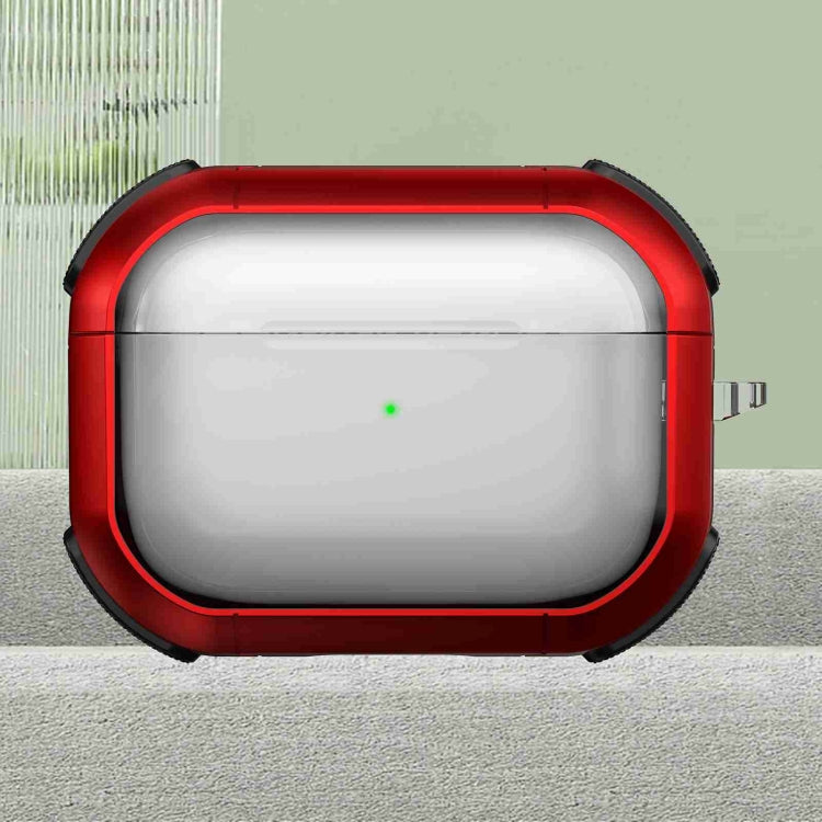 For AirPods Pro 2 Thunder Transparent Armor Wireless Earphones Protective Case(Red) - For AirPods Pro 2 by PMC Jewellery | Online Shopping South Africa | PMC Jewellery | Buy Now Pay Later Mobicred
