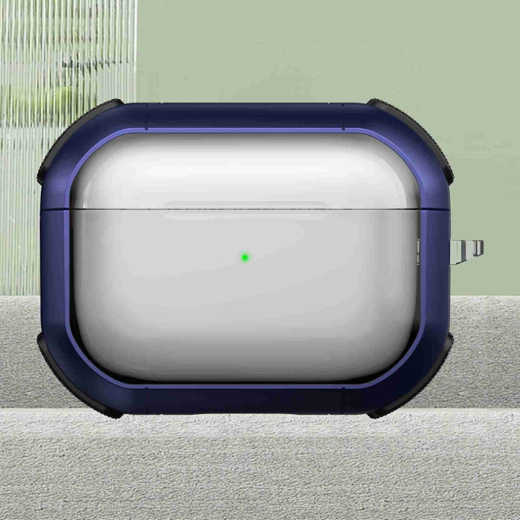 For AirPods Pro 2 Thunder Transparent Armor Wireless Earphones Protective Case(Blue) - For AirPods Pro 2 by PMC Jewellery | Online Shopping South Africa | PMC Jewellery | Buy Now Pay Later Mobicred