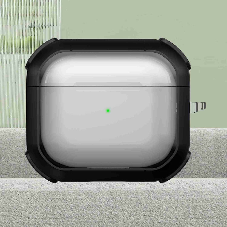 For AirPods 3 Thunder Transparent Armor Wireless Earphones Protective Case(Black) - For AirPods 3 by PMC Jewellery | Online Shopping South Africa | PMC Jewellery | Buy Now Pay Later Mobicred