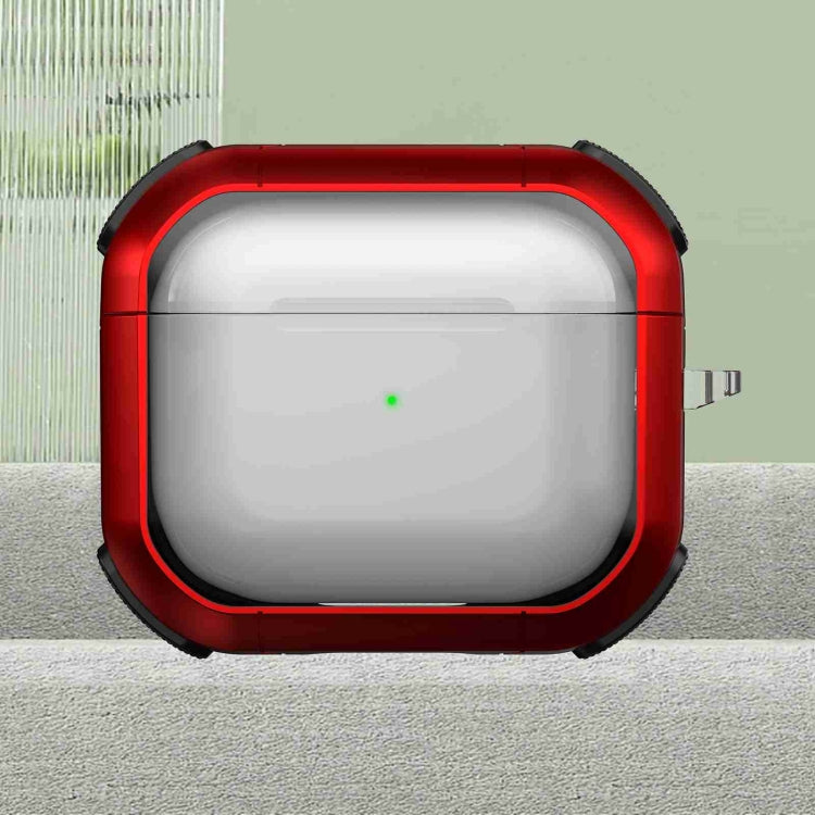 For AirPods 3 Thunder Transparent Armor Wireless Earphones Protective Case(Red) - For AirPods 3 by PMC Jewellery | Online Shopping South Africa | PMC Jewellery | Buy Now Pay Later Mobicred