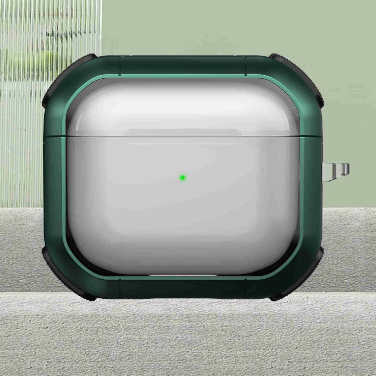For AirPods 3 Thunder Transparent Armor Wireless Earphones Protective Case(Green) - For AirPods 3 by PMC Jewellery | Online Shopping South Africa | PMC Jewellery | Buy Now Pay Later Mobicred
