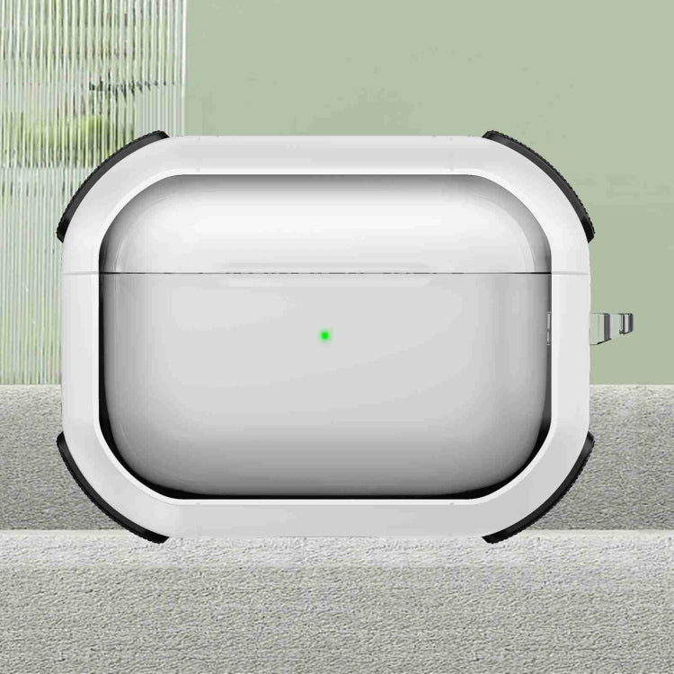 For AirPods Pro Thunder Transparent Armor Wireless Earphones Protective Case(White) - For AirPods Pro by PMC Jewellery | Online Shopping South Africa | PMC Jewellery | Buy Now Pay Later Mobicred