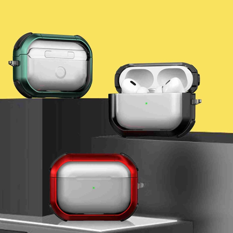 For AirPods Pro 2 Thunder Transparent Armor Wireless Earphones Protective Case(White) - For AirPods Pro 2 by PMC Jewellery | Online Shopping South Africa | PMC Jewellery | Buy Now Pay Later Mobicred