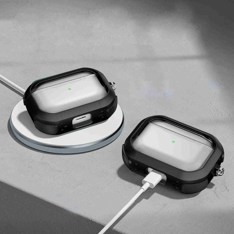 For AirPods Pro Thunder Transparent Armor Wireless Earphones Protective Case(White) - For AirPods Pro by PMC Jewellery | Online Shopping South Africa | PMC Jewellery | Buy Now Pay Later Mobicred