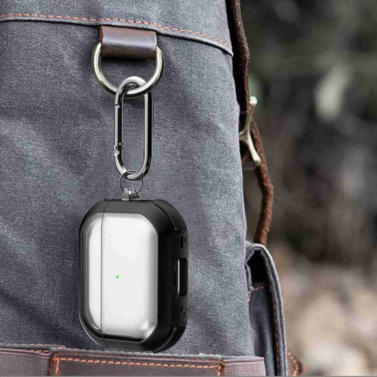 For AirPods Pro 2 Thunder Transparent Armor Wireless Earphones Protective Case(Black) - For AirPods Pro 2 by PMC Jewellery | Online Shopping South Africa | PMC Jewellery | Buy Now Pay Later Mobicred