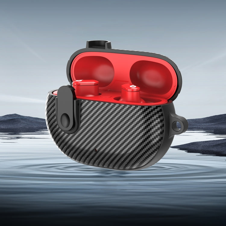 For Beats Studio Buds Switch Carbon Fiber Wireless Earphones Protective Case(Black Red) - free shipping - PMC Jewellery - Order now!