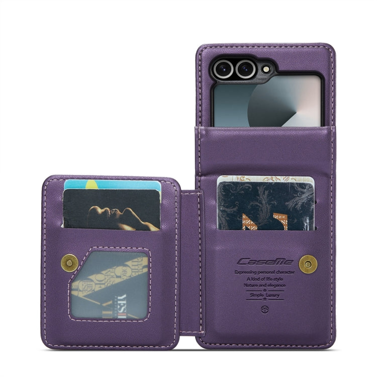 For Samsung Galaxy Z Flip6 / Flip7 FE CaseMe C22 PC+TPU Business Style RFID Anti-theft Leather Phone Case(Purple) - free shipping - PMC Jewellery - Order now!