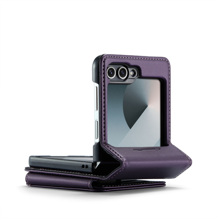 For Samsung Galaxy Z Flip6 / Flip7 FE CaseMe C22 PC+TPU Business Style RFID Anti-theft Leather Phone Case(Purple) - free shipping - PMC Jewellery - Order now!