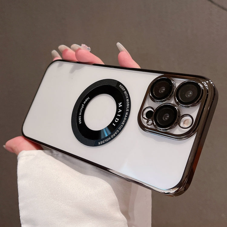 For iPhone 15 Plus Magsafe Electroplate PC Phone Case(Black) - iPhone 15 Plus Cases by PMC TechLife | Online Shopping South Africa | PMC TechLife