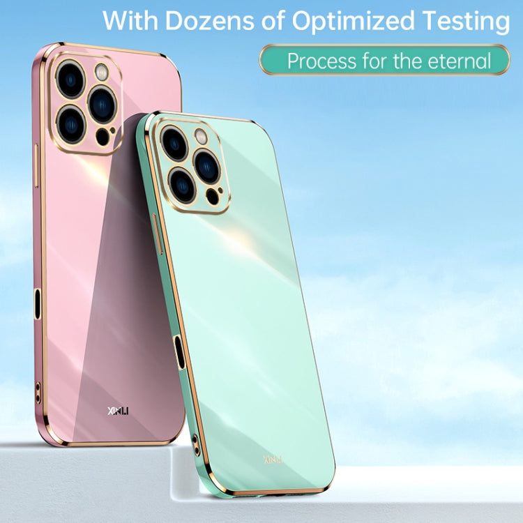 For iPhone 16 Pro Max XINLI Straight Edge 6D Electroplate TPU Phone Case(Mint Green) - iPhone 16 Pro Max Cases by XINLI | Online Shopping South Africa | PMC Jewellery | Buy Now Pay Later Mobicred