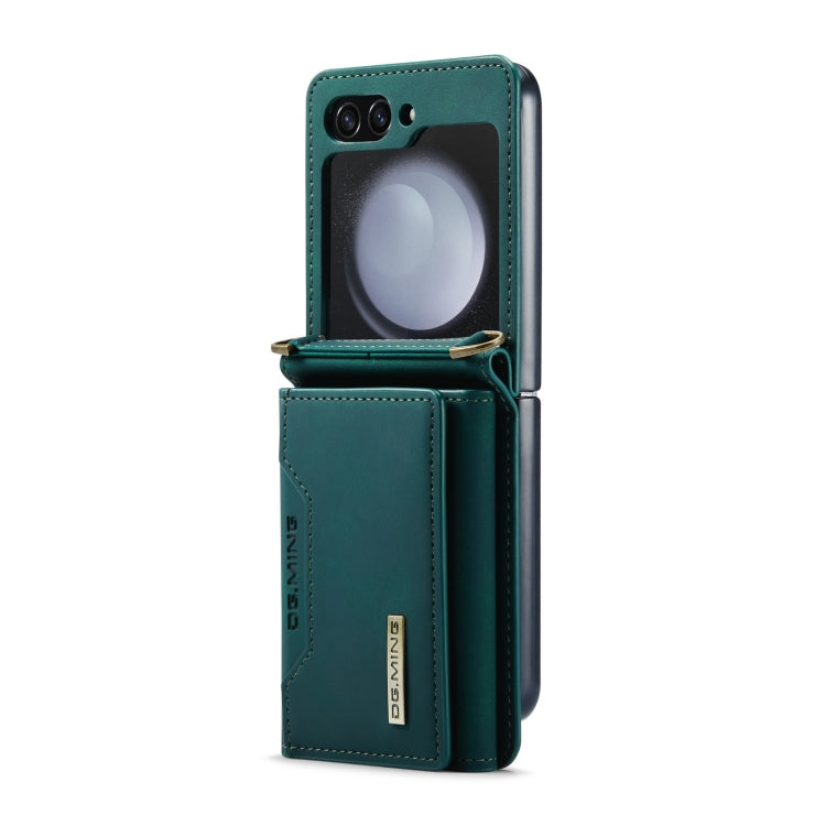 For Samsung Galaxy Z Flip5 5G DG.MING M2 Series Card Bag Magnetic Leather Phone Case(Green) - Galaxy Z Flip5 Cases by DG.MING | Online Shopping South Africa | PMC TechLife | Buy Now Pay Later Mobicred