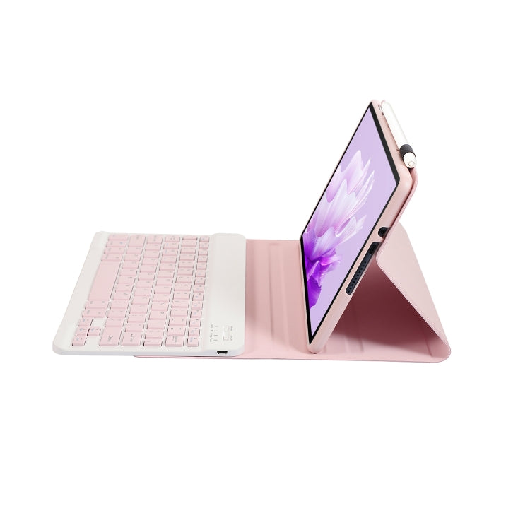For Huawei MatePad Air 11.5 inch 2023 AH14 Lambskin Texture Ultra-thin Detachable Bluetooth Keyboard Leather Case(Pink) - Huawei Keyboard by PMC TechLife | Online Shopping South Africa | PMC TechLife