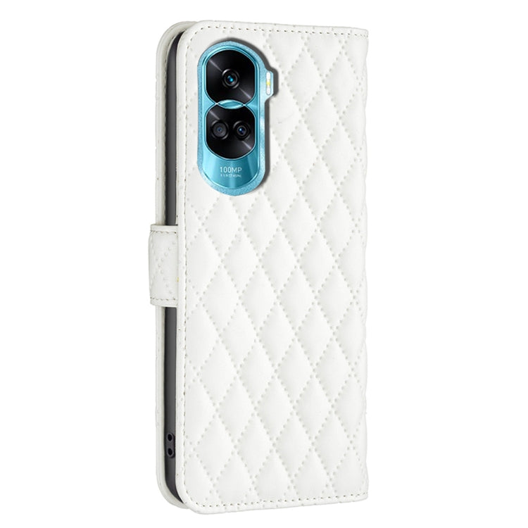 For Honor 90 Lite/X50i Diamond Lattice Wallet Flip Leather Phone Case(White) - Honor Cases by PMC TechLife | Online Shopping South Africa | PMC TechLife | Buy Now Pay Later Mobicred
