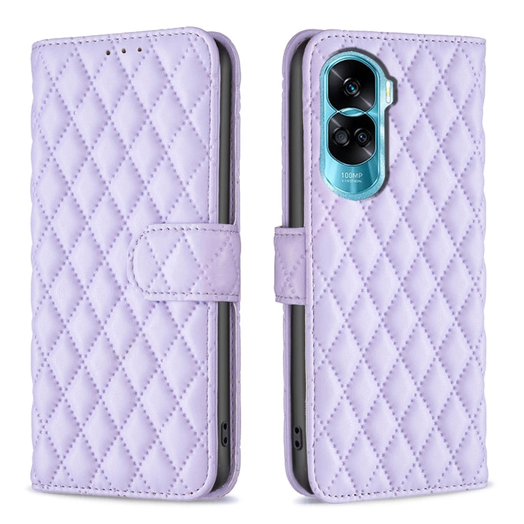 For Honor 90 Lite/X50i Diamond Lattice Wallet Flip Leather Phone Case(Purple) - Honor Cases by PMC TechLife | Online Shopping South Africa | PMC TechLife | Buy Now Pay Later Mobicred