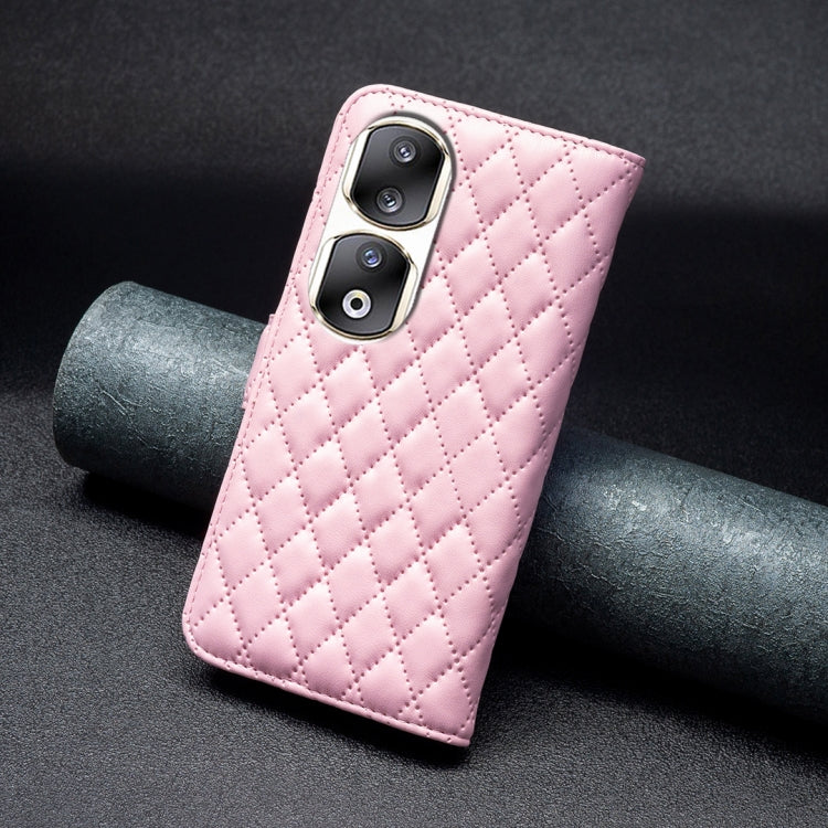 For Honor 90 Pro Diamond Lattice Wallet Flip Leather Phone Case(Pink) - Honor Cases by PMC TechLife | Online Shopping South Africa | PMC TechLife | Buy Now Pay Later Mobicred