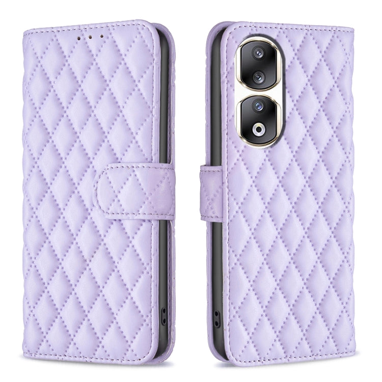 For Honor 90 Pro Diamond Lattice Wallet Flip Leather Phone Case(Purple) - Honor Cases by PMC TechLife | Online Shopping South Africa | PMC TechLife | Buy Now Pay Later Mobicred