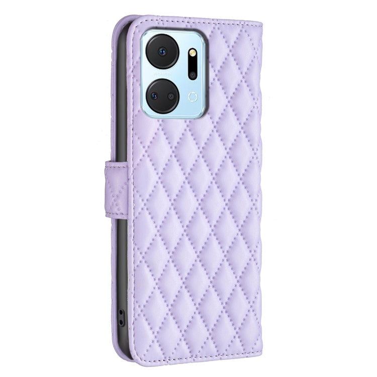 For Honor X7a Diamond Lattice Wallet Flip Leather Phone Case(Purple) - Honor Cases by PMC TechLife | Online Shopping South Africa | PMC TechLife | Buy Now Pay Later Mobicred