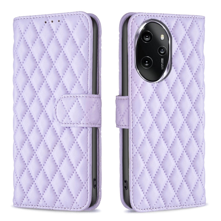 For Honor 100 Pro Diamond Lattice Wallet Flip Leather Phone Case(Purple) - Honor Cases by PMC TechLife | Online Shopping South Africa | PMC TechLife | Buy Now Pay Later Mobicred