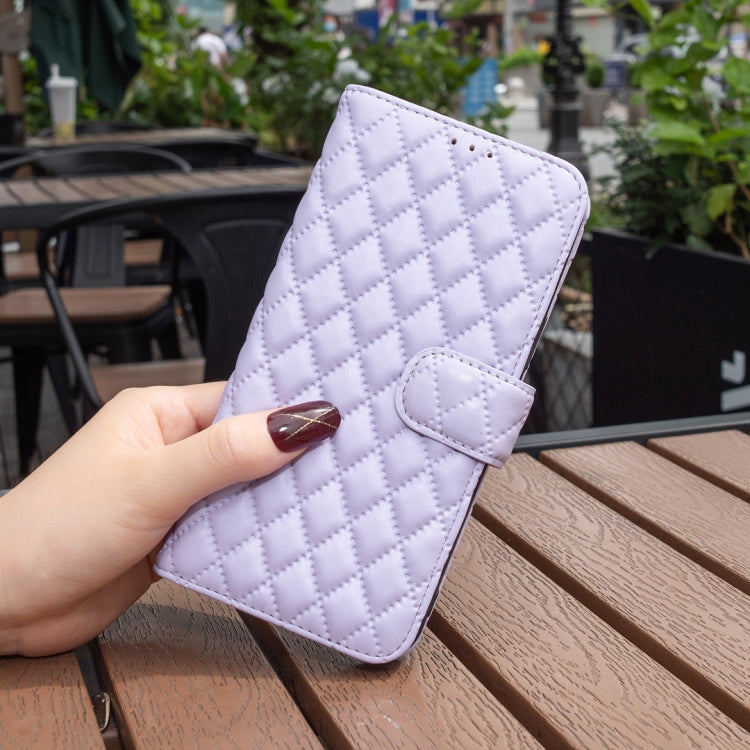 For Honor 100 Diamond Lattice Wallet Flip Leather Phone Case(Purple) - Honor Cases by PMC TechLife | Online Shopping South Africa | PMC TechLife | Buy Now Pay Later Mobicred