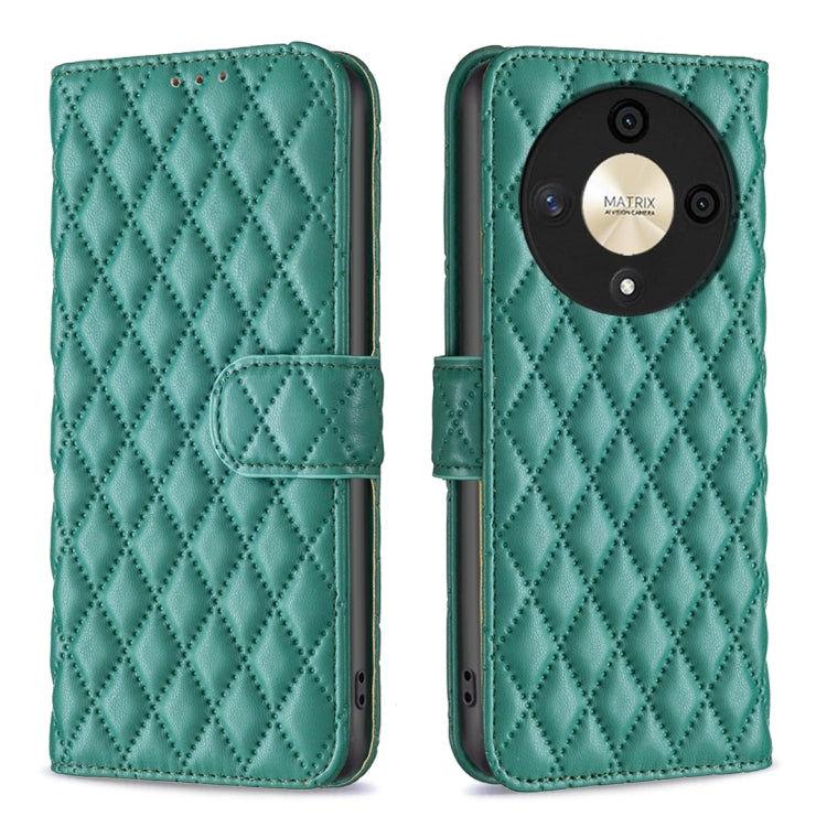 For Honor X9b/Magic6 Lite 5G Diamond Lattice Wallet Flip Leather Phone Case(Green) - Honor Cases by PMC TechLife | Online Shopping South Africa | PMC TechLife | Buy Now Pay Later Mobicred