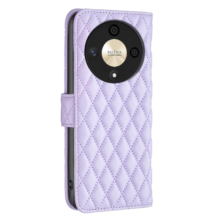 For Honor X9b/Magic6 Lite 5G Diamond Lattice Wallet Flip Leather Phone Case(Purple) - Honor Cases by PMC TechLife | Online Shopping South Africa | PMC TechLife | Buy Now Pay Later Mobicred