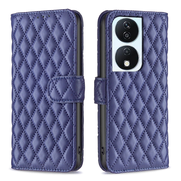 For Honor X7b Diamond Lattice Wallet Flip Leather Phone Case(Blue) - Honor Cases by PMC TechLife | Online Shopping South Africa | PMC TechLife | Buy Now Pay Later Mobicred
