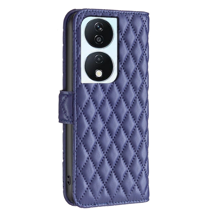 For Honor X7b Diamond Lattice Wallet Flip Leather Phone Case(Blue) - Honor Cases by PMC TechLife | Online Shopping South Africa | PMC TechLife | Buy Now Pay Later Mobicred