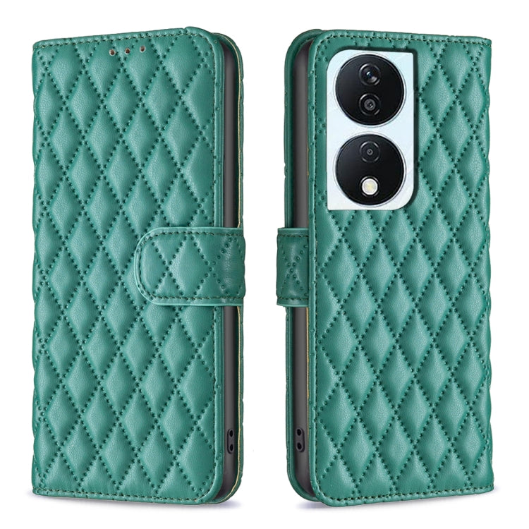 For Honor X7b Diamond Lattice Wallet Flip Leather Phone Case(Green) - Honor Cases by PMC TechLife | Online Shopping South Africa | PMC TechLife | Buy Now Pay Later Mobicred