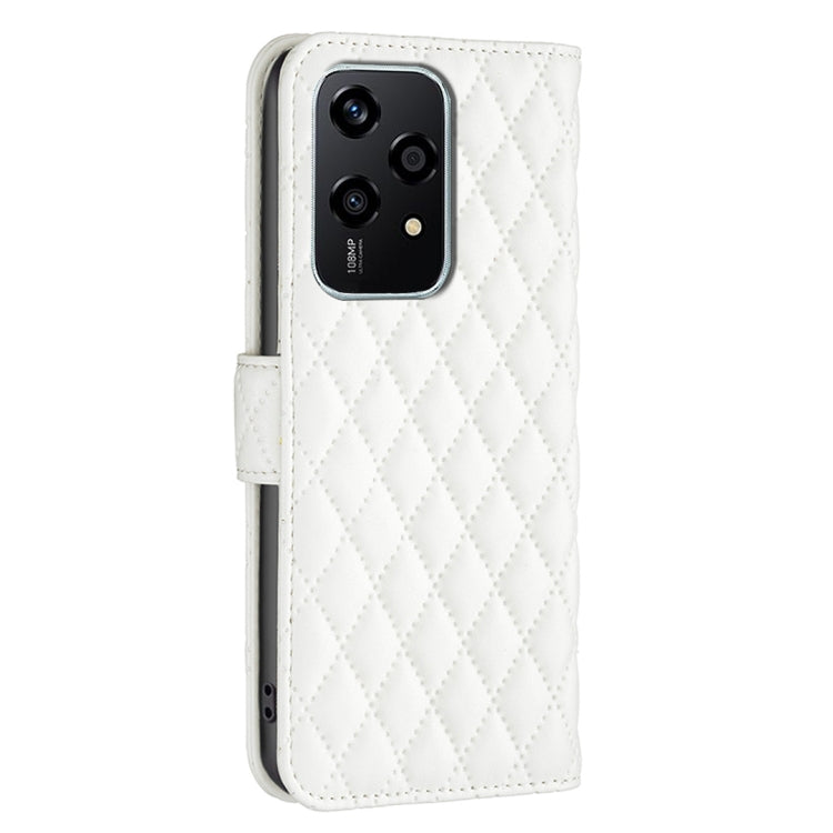 For Honor 200 Lite Global Diamond Lattice Wallet Flip Leather Phone Case(White) - Honor Cases by PMC TechLife | Online Shopping South Africa | PMC TechLife | Buy Now Pay Later Mobicred