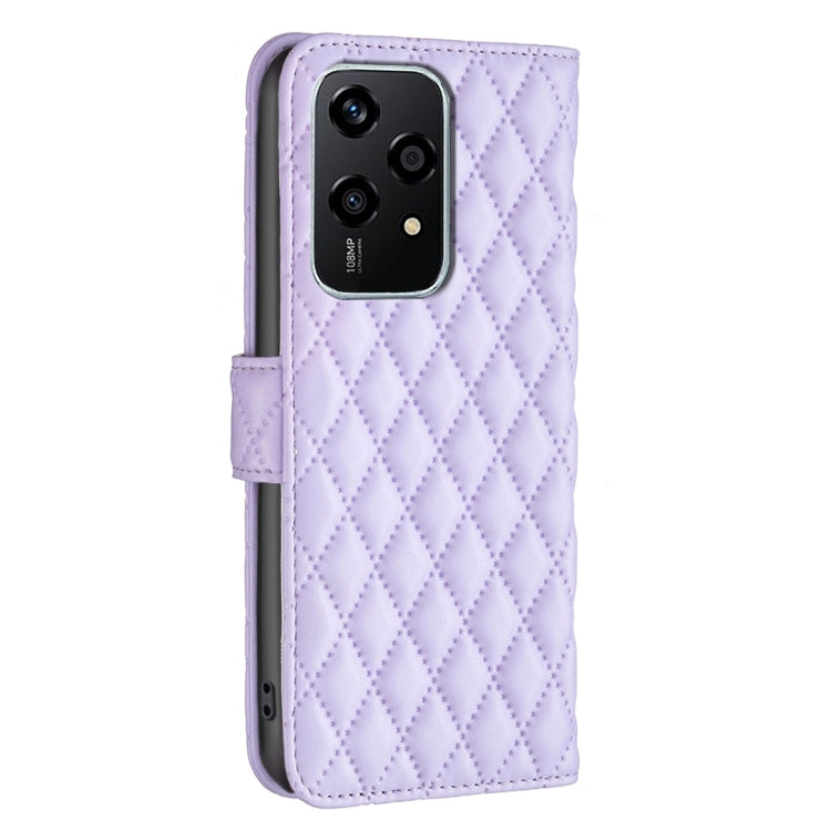 For Honor 200 Lite Global Diamond Lattice Wallet Flip Leather Phone Case(Purple) - Honor Cases by PMC TechLife | Online Shopping South Africa | PMC TechLife | Buy Now Pay Later Mobicred