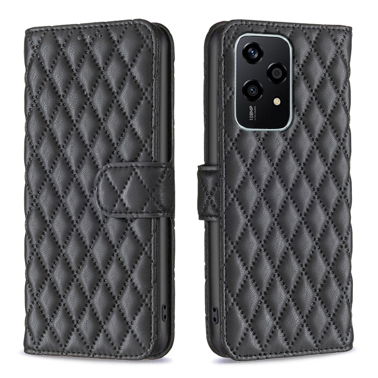 For Honor 200 Lite Global Diamond Lattice Wallet Flip Leather Phone Case(Black) - Honor Cases by PMC TechLife | Online Shopping South Africa | PMC TechLife | Buy Now Pay Later Mobicred