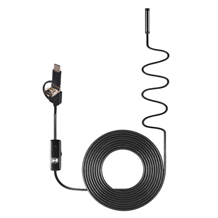 AN100 3 in 1 IP67 Waterproof USB-C / Type-C + Micro USB + USB HD Endoscope Snake Tube Inspection Camera for Parts of OTG Function Android Mobile Phone, with 6 LEDs, Lens Diameter:5.5mm(Length: 3.5m) -  by PMC TechLife | Online Shopping South Africa | PMC TechLife