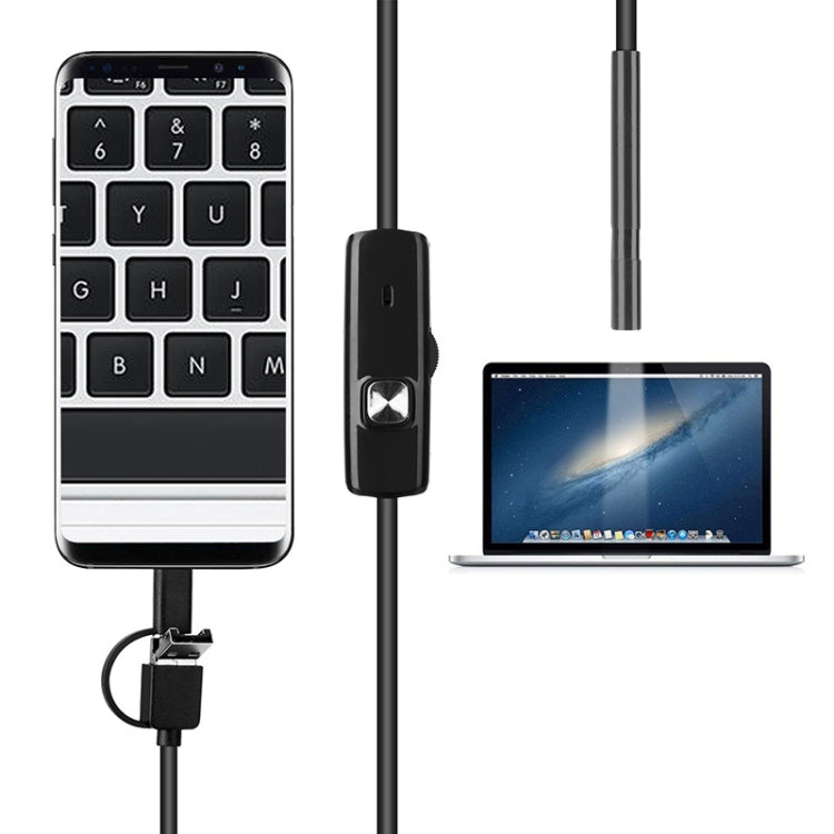 AN100 3 in 1 IP67 Waterproof USB-C / Type-C + Micro USB + USB HD Endoscope Snake Tube Inspection Camera for Parts of OTG Function Android Mobile Phone, with 6 LEDs, Lens Diameter:5.5mm(Length: 3.5m) -  by PMC TechLife | Online Shopping South Africa | PMC TechLife
