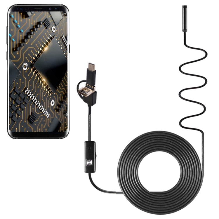 AN100 3 in 1 IP67 Waterproof USB-C / Type-C + Micro USB + USB HD Endoscope Snake Tube Inspection Camera for Parts of OTG Function Android Mobile Phone, with 6 LEDs, Lens Diameter:8mm(Length: 3.5m) - free shipping - PMC Jewellery - Order now!