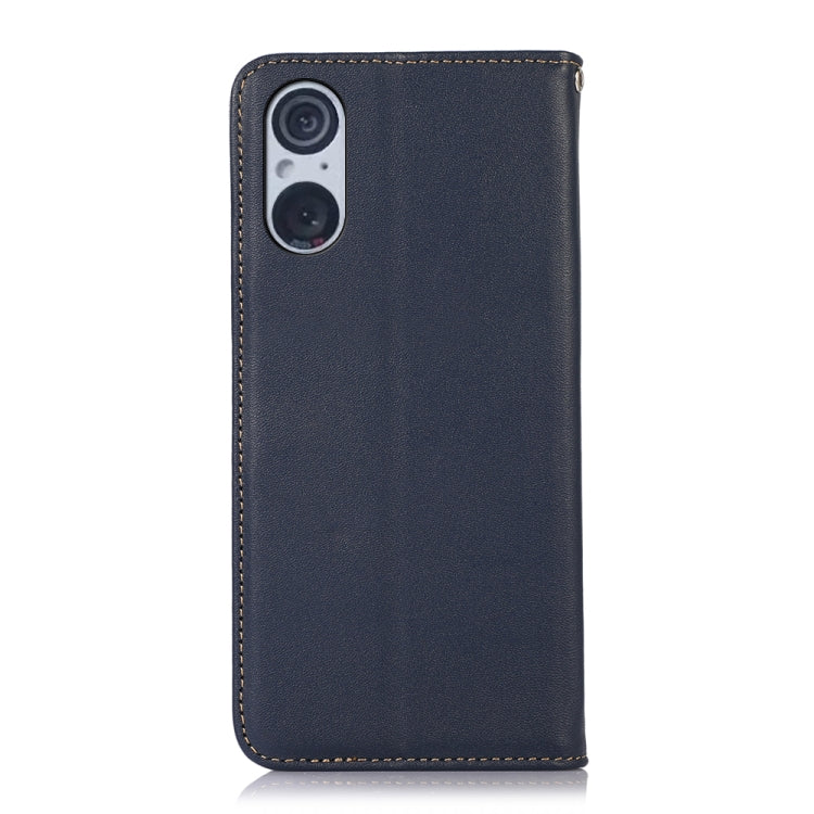 For Sony Xperia 5 V KHAZNEH Nappa Top Layer Cowhide Leather Phone Case(Blue) - Sony Cases by PMC TechLife | Online Shopping South Africa | PMC TechLife | Buy Now Pay Later Mobicred