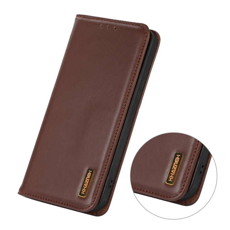 For Sony Xperia 5 V KHAZNEH Nappa Top Layer Cowhide Leather Phone Case(Brown) - Sony Cases by PMC TechLife | Online Shopping South Africa | PMC TechLife | Buy Now Pay Later Mobicred