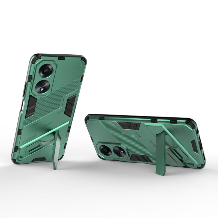 For OPPO A58 4G Global Punk Armor 2 in 1 PC + TPU Phone Case with Holder(Green) - OPPO Cases by PMC TechLife | Online Shopping South Africa | PMC TechLife