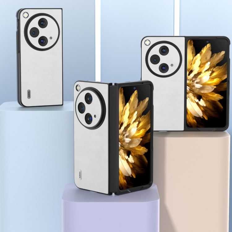 For OPPO Find N3 / OnePlus Open ABEEL Dual Color Lichi Texture PU Phone Case(White) - OPPO Cases by PMC TechLife | Online Shopping South Africa | PMC TechLife | Buy Now Pay Later Mobicred