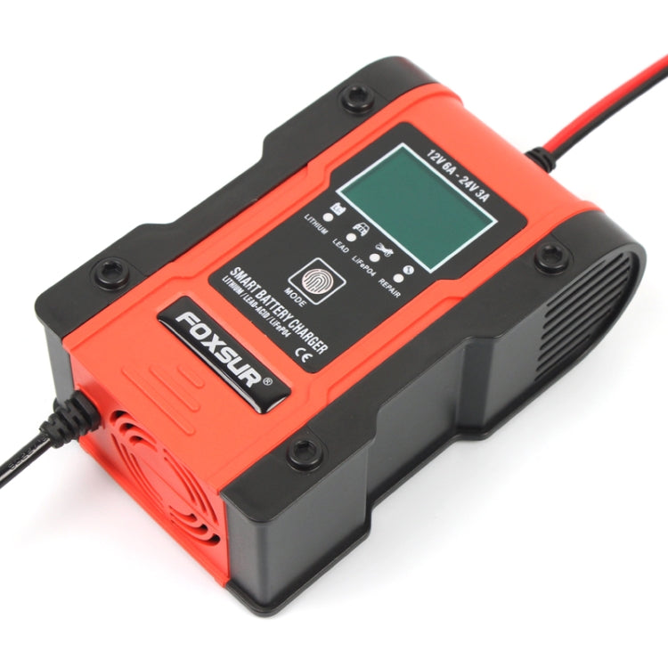 FOXSUR 12V-24V Car Motorcycle Repair Battery Charger AGM Charger Color:Red(US Plug) - free shipping - PMC TechLife - Order now!
