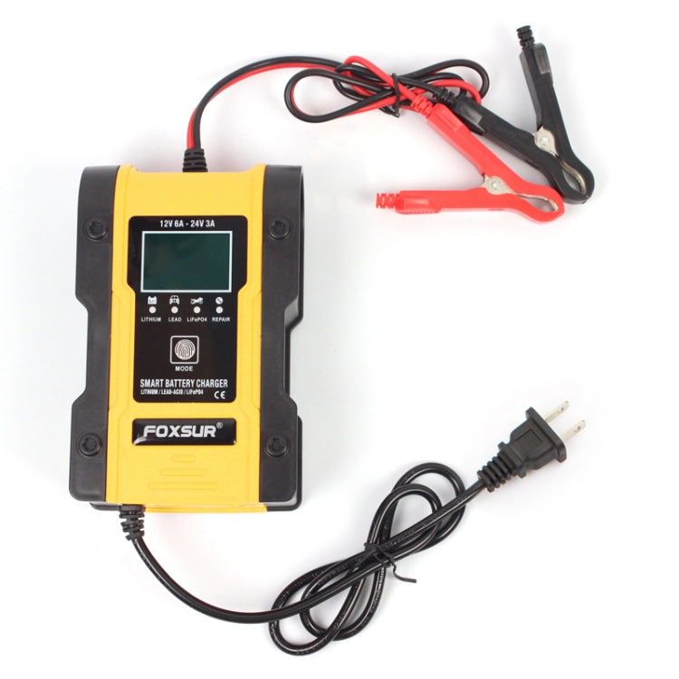 FOXSUR 12V-24V Car Motorcycle Repair Battery Charger AGM Charger Color:Yellow(US Plug) - free shipping - PMC TechLife - Order now!