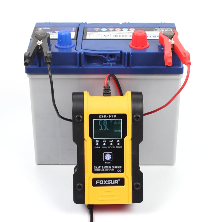 FOXSUR 12V-24V Car Motorcycle Repair Battery Charger AGM Charger Color:Yellow(US Plug) - free shipping - PMC TechLife - Order now!
