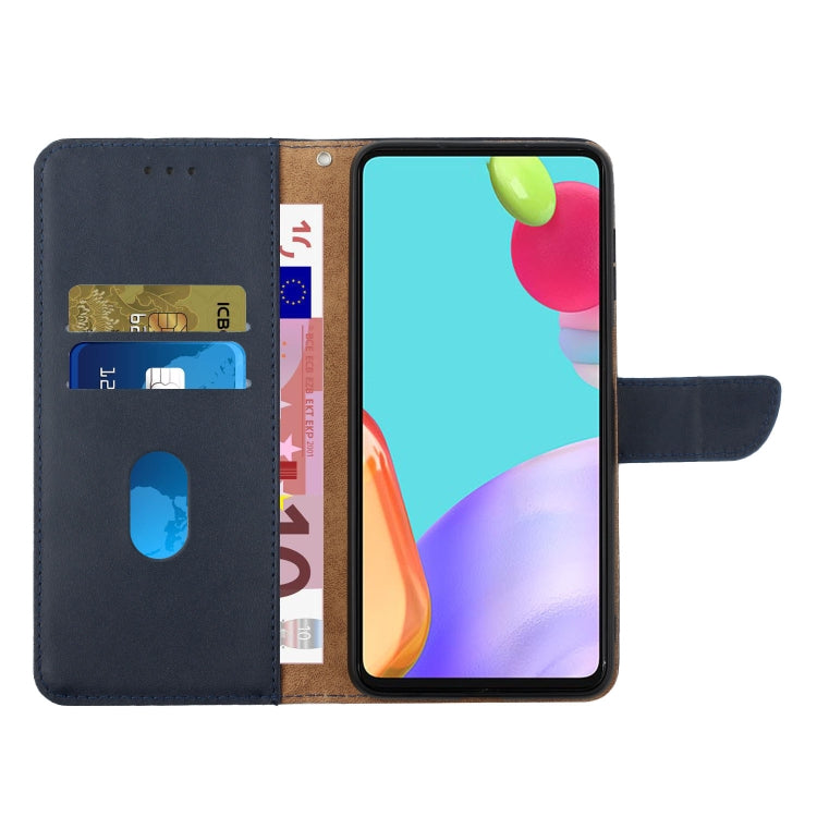 For Honor X6A HT02 Genuine Leather Fingerprint-proof Flip Phone Case(Blue) - Honor Cases by PMC TechLife | Online Shopping South Africa | PMC TechLife | Buy Now Pay Later Mobicred