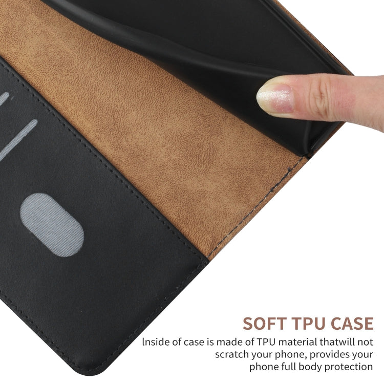 For Honor X8b HT02 Genuine Leather Fingerprint-proof Flip Phone Case(Black) - Honor Cases by PMC TechLife | Online Shopping South Africa | PMC TechLife | Buy Now Pay Later Mobicred